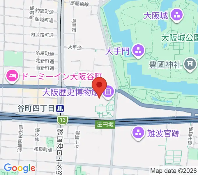NHK大阪ホールの地図