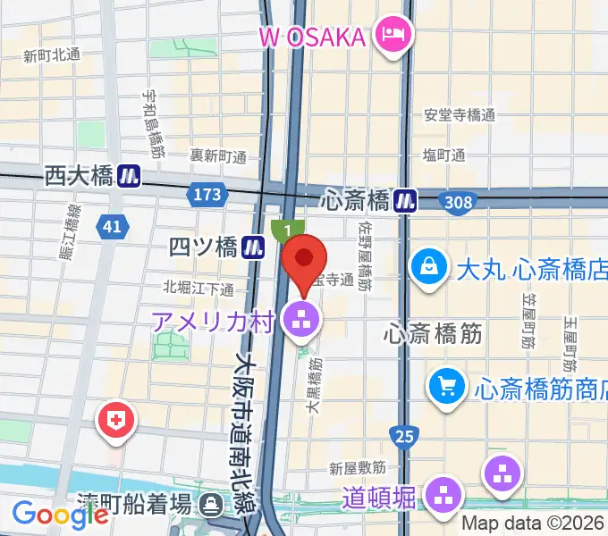 心斎橋AtlantiQsの地図
