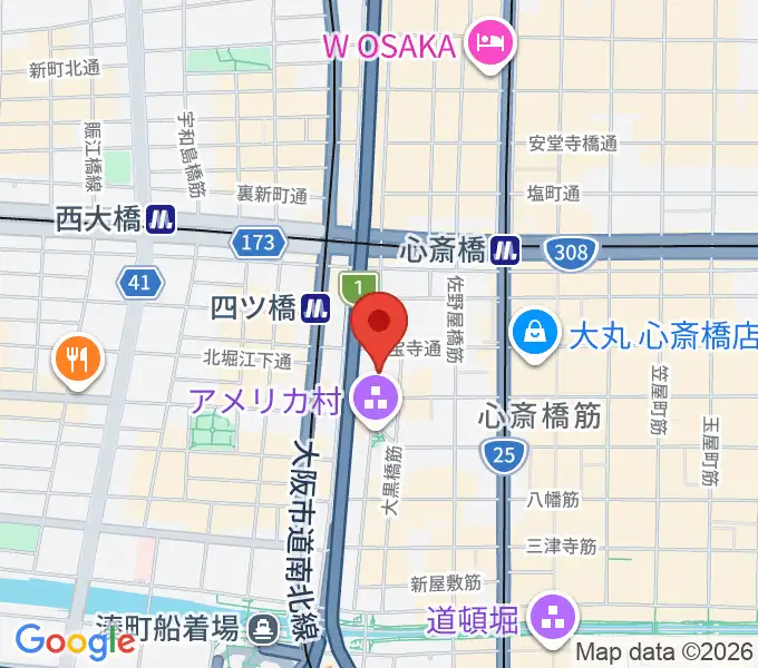 心斎橋AtlantiQsの地図