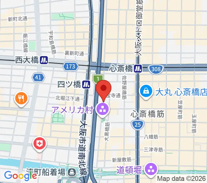 心斎橋AtlantiQsの地図