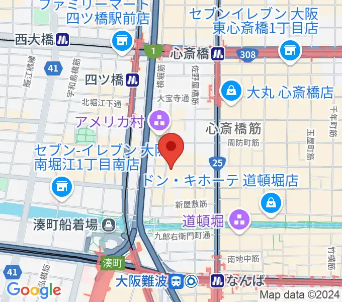 心斎橋SUNHALLの地図