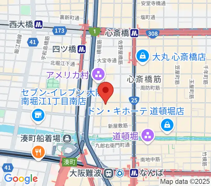 心斎橋SUNHALLの地図