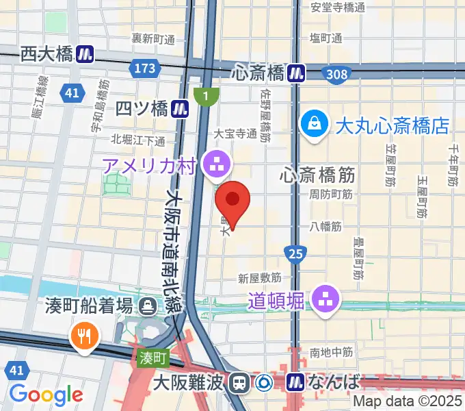 心斎橋SUNHALLの地図