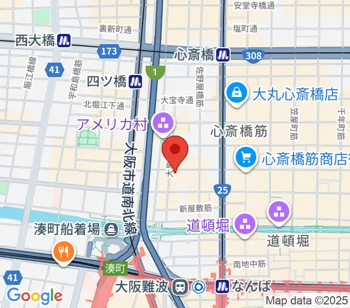 心斎橋SUNHALLの地図