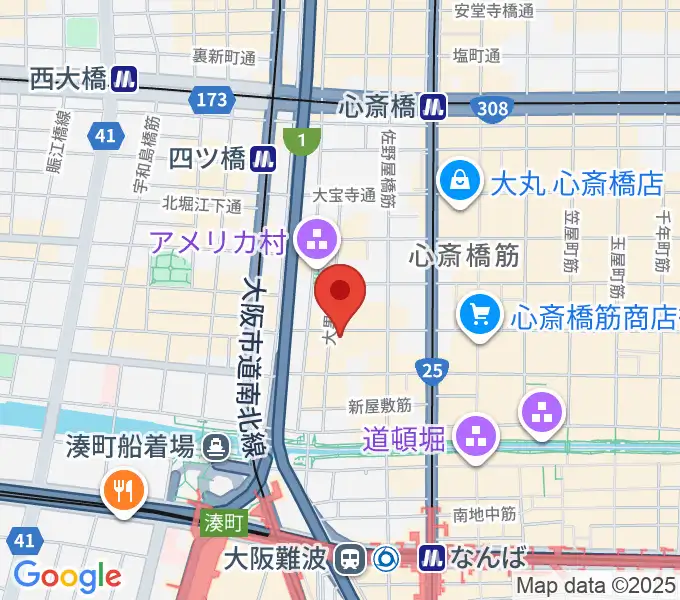 心斎橋SUNHALLの地図