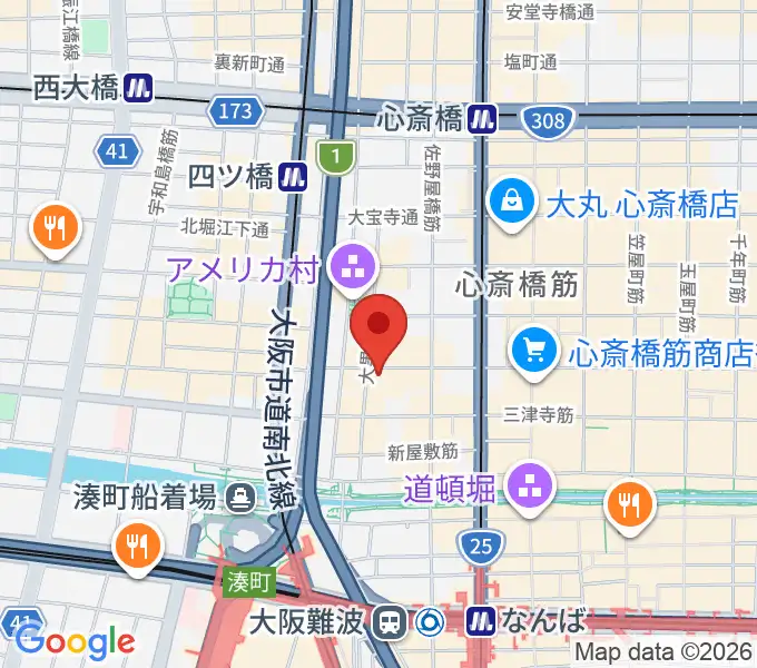 心斎橋SUNHALLの地図