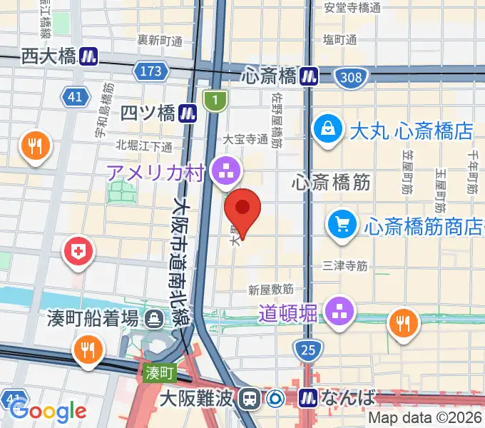 心斎橋SUNHALLの地図
