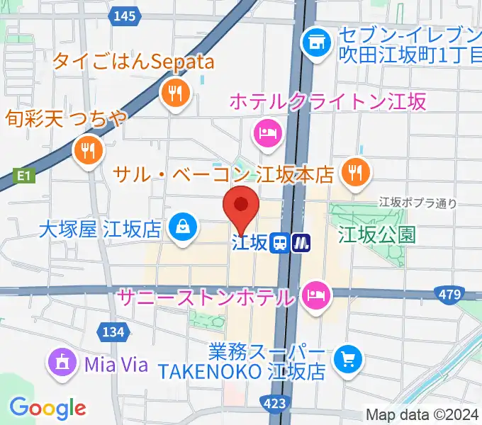 江坂ミューズの地図