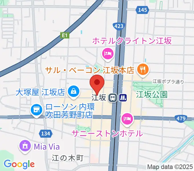 江坂ミューズの地図