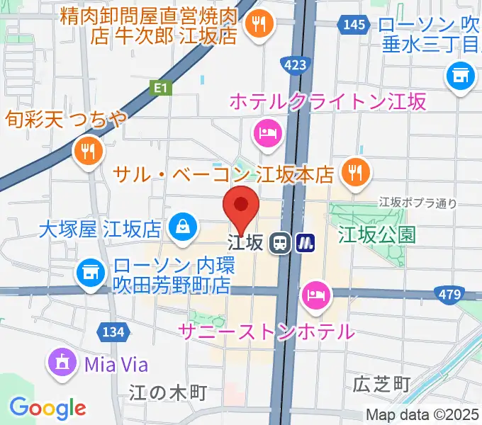 江坂ミューズの地図