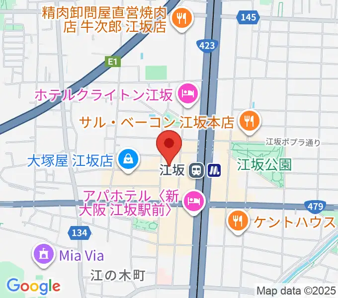 江坂ミューズの地図