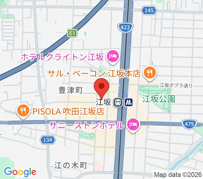 江坂ミューズの地図