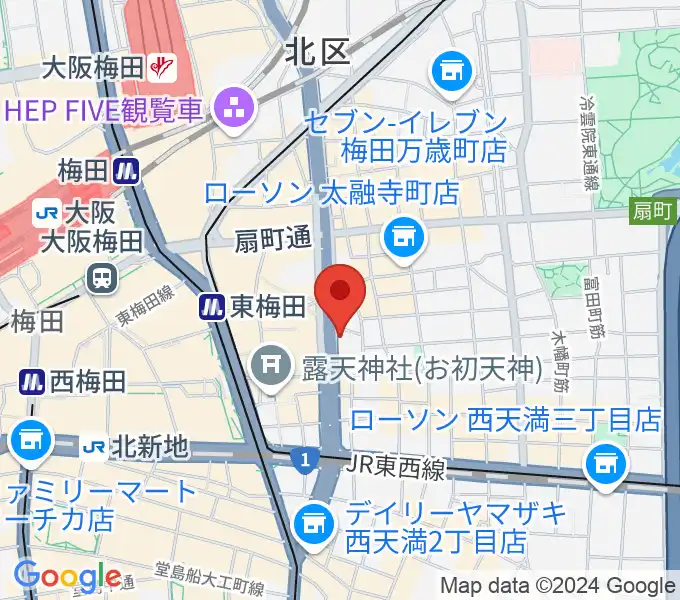 大阪梅田ロイヤルホースの地図