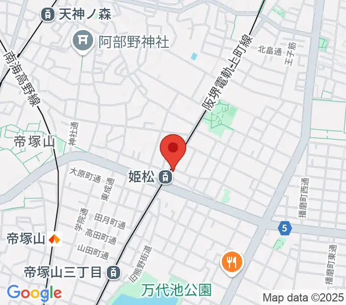 帝塚山ラグタイムの地図