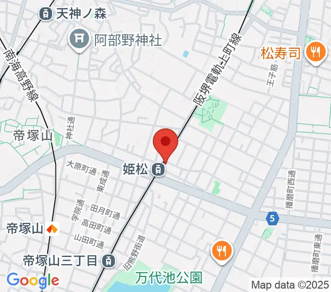 帝塚山ラグタイムの地図