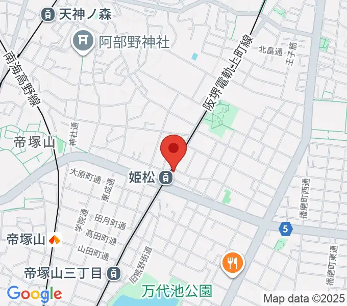帝塚山ラグタイムの地図