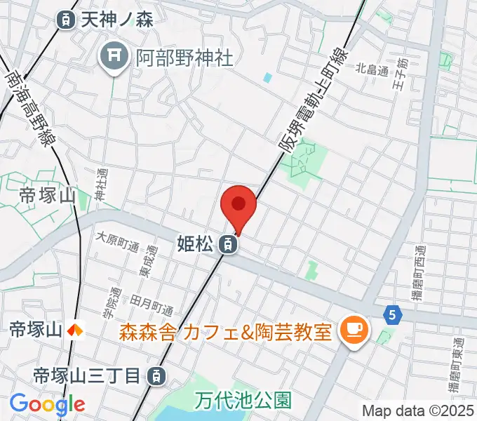 帝塚山ラグタイムの地図