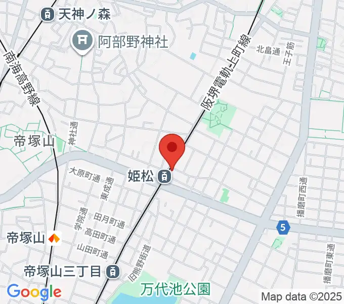 帝塚山ラグタイムの地図