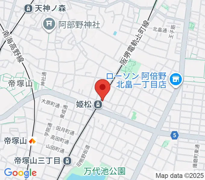 帝塚山ラグタイムの地図