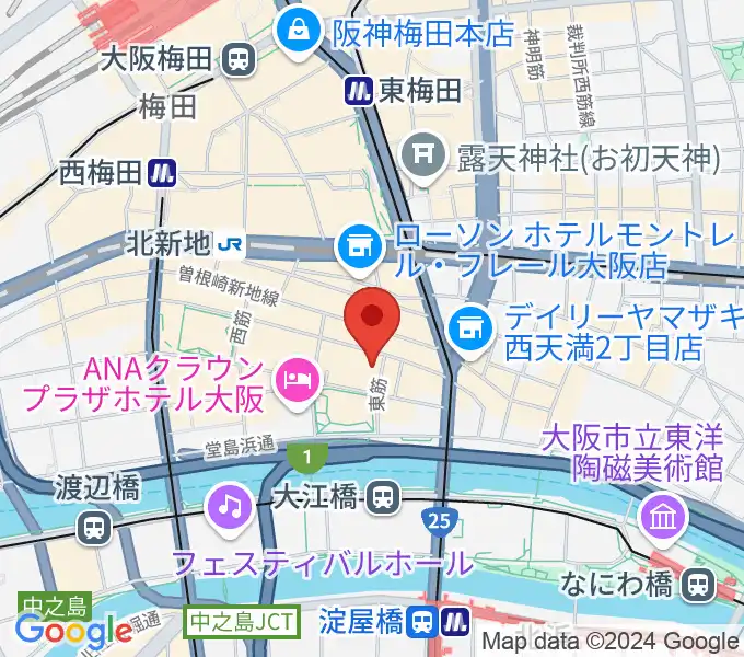 北新地ジャックローズの地図