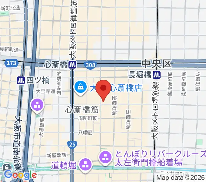 心斎橋COMODO bar with jazzの地図