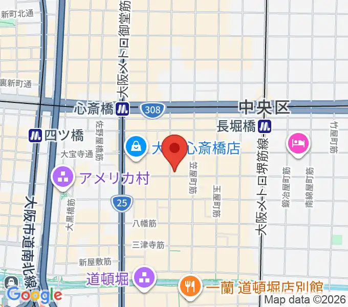 心斎橋COMODO bar with jazzの地図