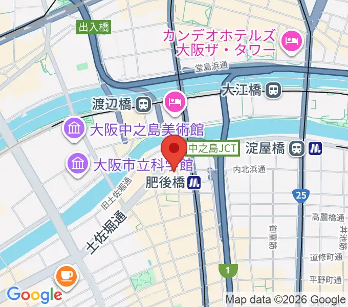 肥後橋VOXXの地図