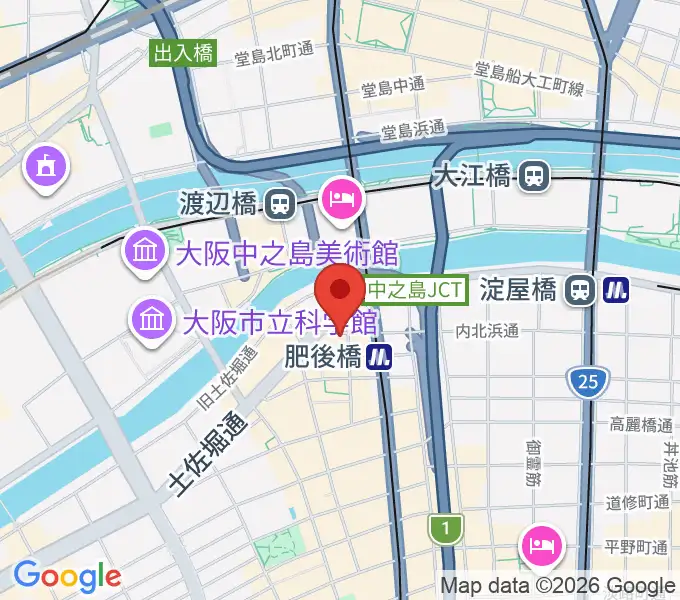 肥後橋VOXXの地図