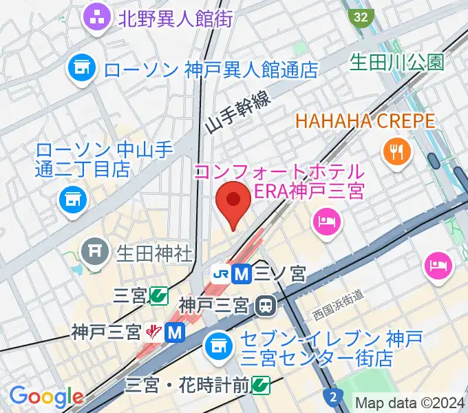 神戸グレートブルーの地図