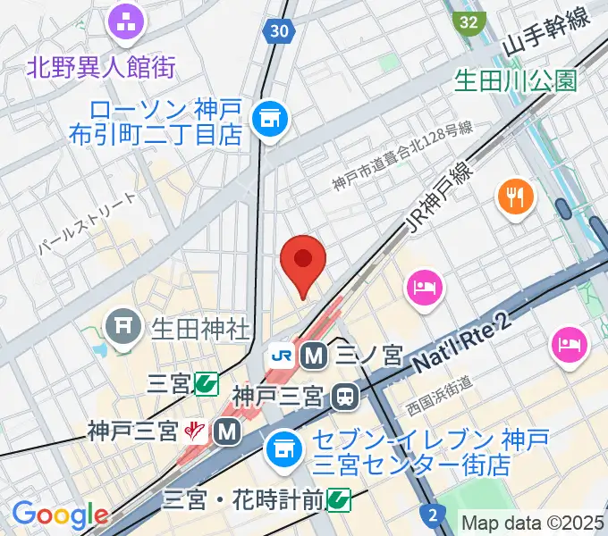 神戸グレートブルーの地図