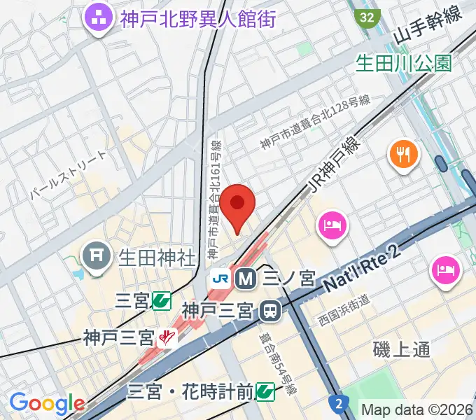 神戸グレートブルーの地図