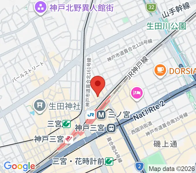 神戸グレートブルーの地図