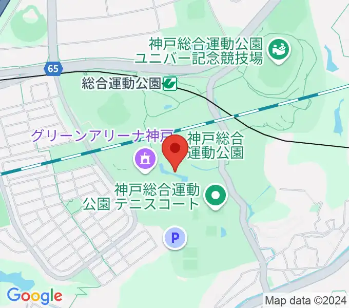 神戸総合運動公園 野外ステージの地図