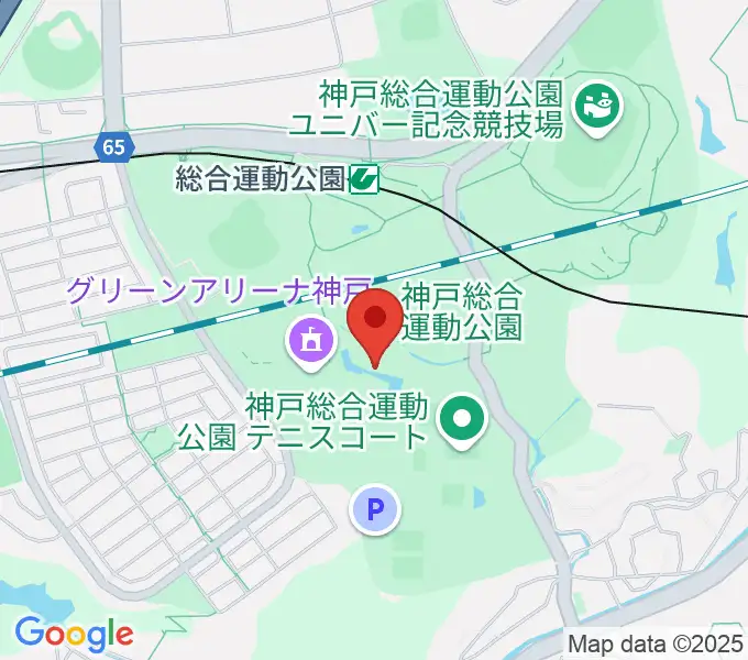 神戸総合運動公園 野外ステージの地図