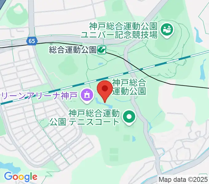 神戸総合運動公園 野外ステージの地図