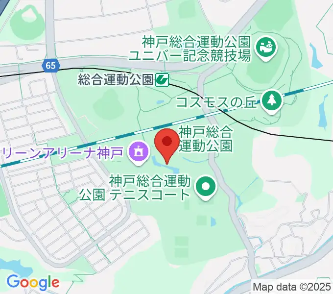 神戸総合運動公園 野外ステージの地図