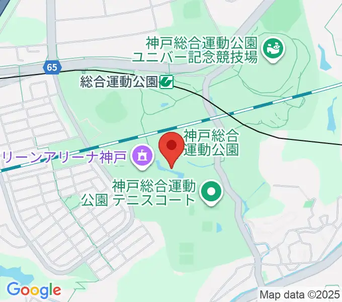 神戸総合運動公園 野外ステージの地図