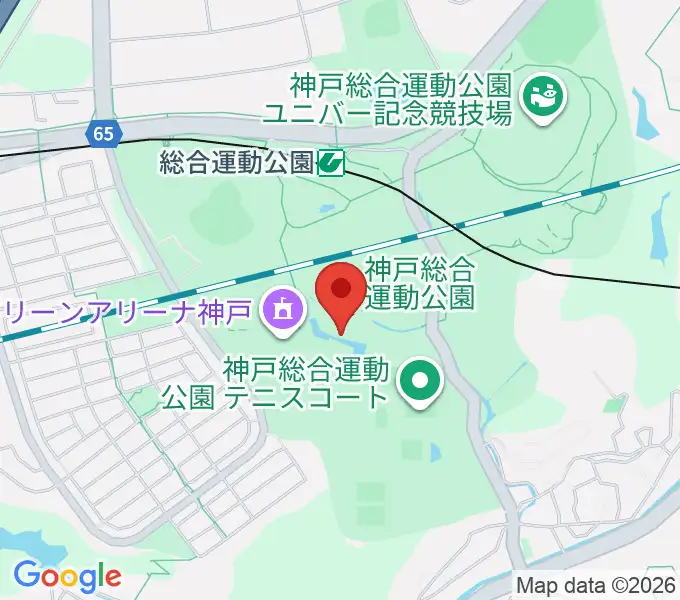 神戸総合運動公園 野外ステージの地図