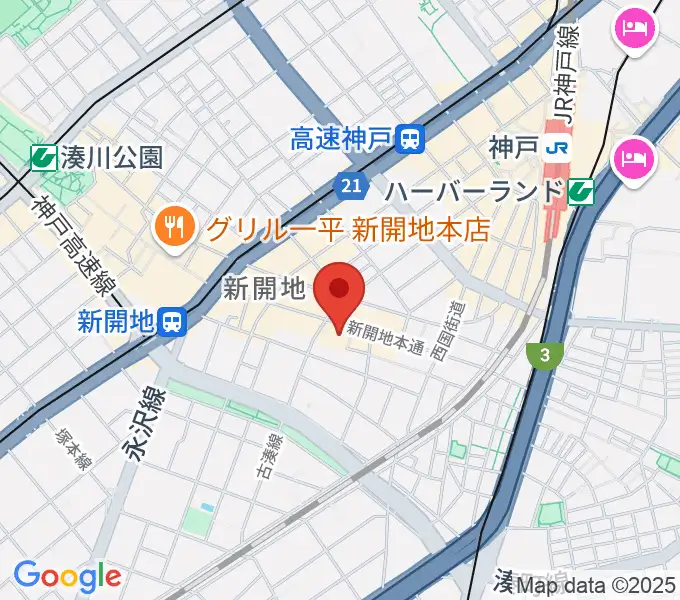 新開地アートひろばの地図