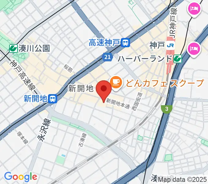 新開地アートひろばの地図