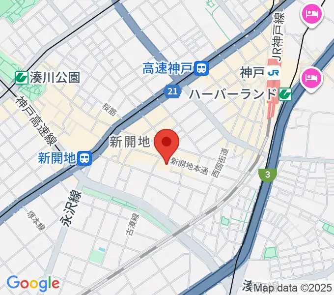 新開地アートひろばの地図