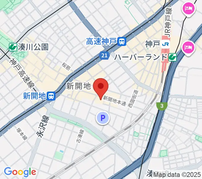 新開地アートひろばの地図