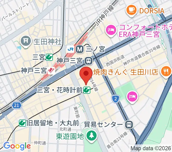 神戸国際会館こくさいホールの地図