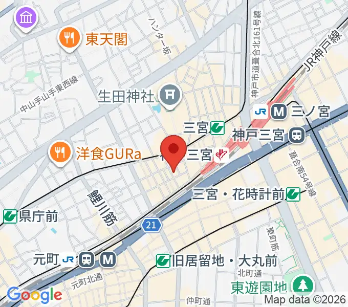 神戸アプロウズの地図