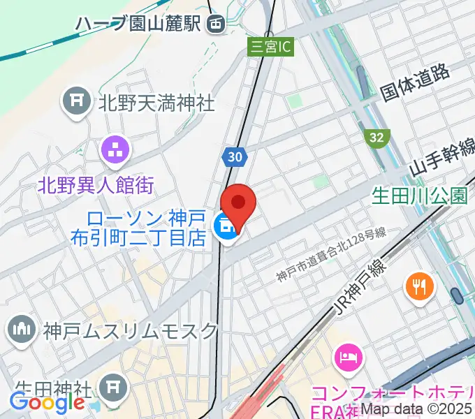 神戸三宮CASHBOXの地図