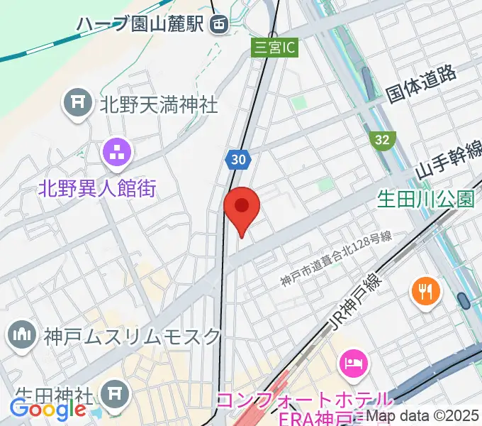 神戸三宮CASHBOXの地図