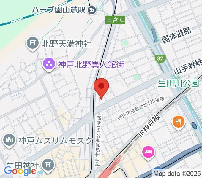 神戸三宮CASHBOXの地図