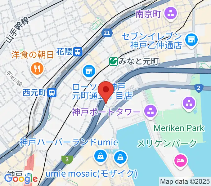 神戸ジェームスブルースランドの地図