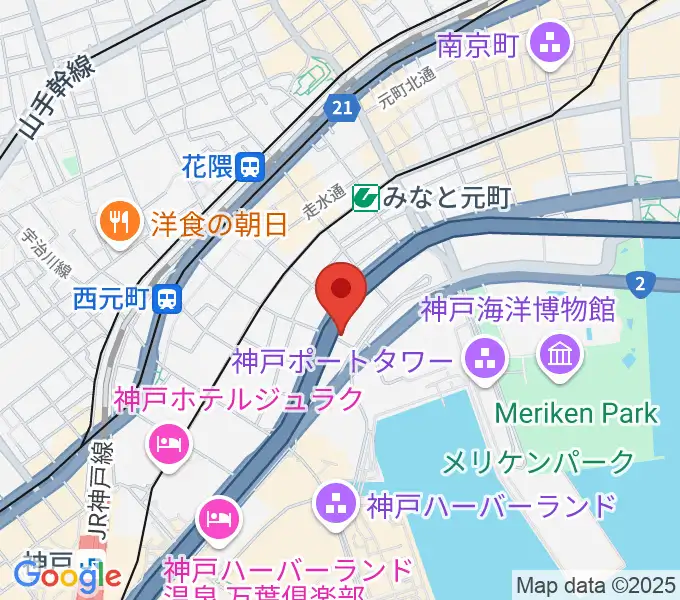 神戸ジェームスブルースランドの地図