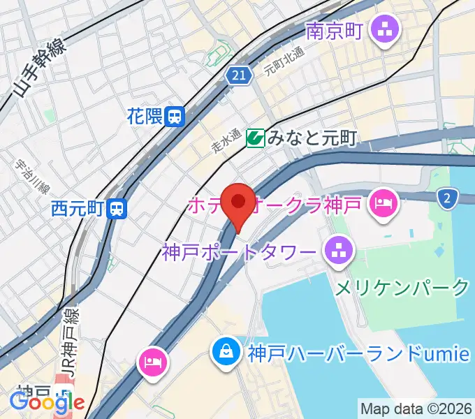神戸ジェームスブルースランドの地図